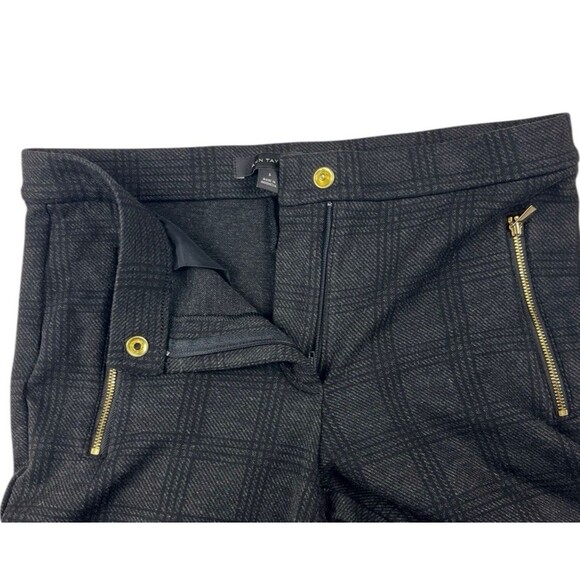Ann Taylor Cropped Leggings Multicolor Plaid Pockets Size 6 Small Flaw on Length - Picture 7 of 16
